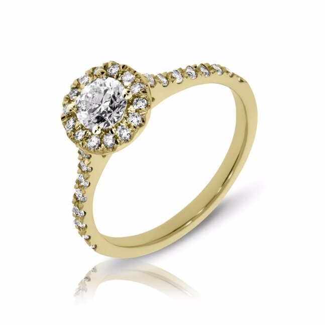 טבעת אירוסין יהלומים בריטני זהב צהוב