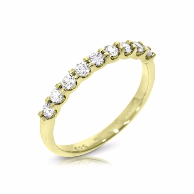 טבעת יהלומים שורה במשקל 0.36 קראט זהב