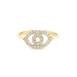 טבעת זהב עין משובצת זרקונים  - 