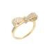 טבעת זהב פפיון משובצת זרקונים  - 